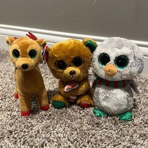 Christmas Beanie Babies- set of 3
